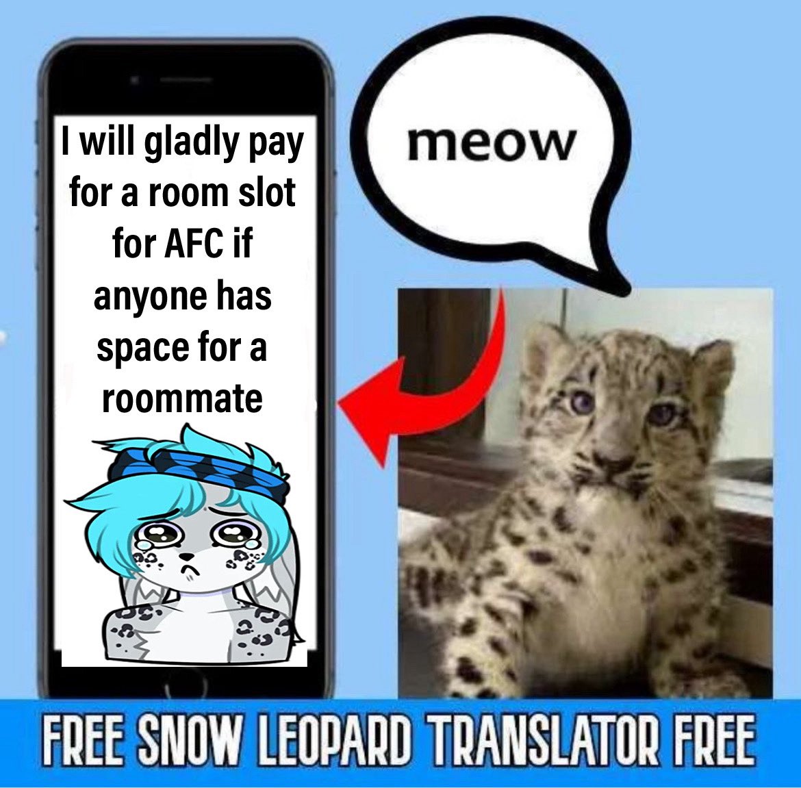 ArcTheSnep's tweet image. I donโt usually room with randos but, my money is good and so is my behavior.
Iโll be a ghost of a roommate mostly unless Iโm needing to crash, I will be out at the con.
Mostly just need a place to keep my suit, cosplay, and photography equipment for #AFC2025