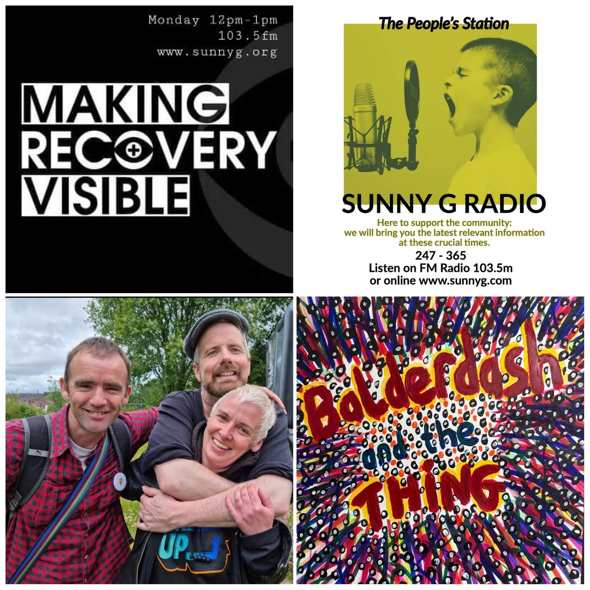 VisibleMaking's tweet image. Live with Mark &amp;amp; John aka Balderdash and the Thing tune in from 12pm where we&apos;ll be asking the deep questions, like who&apos;s Balderdash and who&apos;s The Thing🤔as well as dropping some of their tunes and maybe a wee live performance, only on @SunnyGRadio 😎

#MakingRecoveryVisible