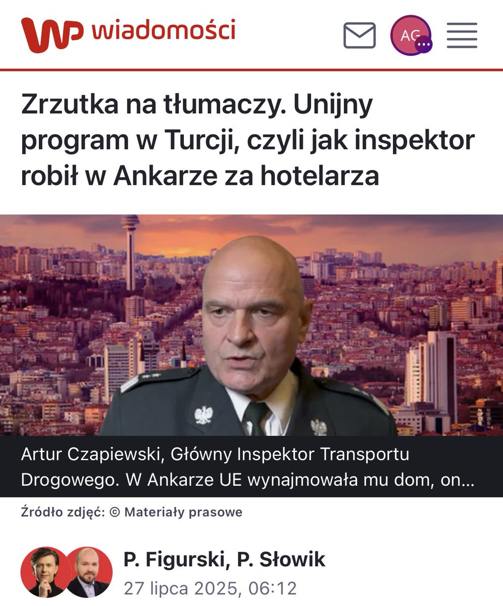 Alvin Gajadhur (@alvingajadhur) on Twitter photo Jak donosi WP Szef <a href="/ITD_gov/">ITD</a> A. Czapiewski robił za „hotelarza” w Turcji a obecnie dorabia prowadząc szkolenia w Macedonii Płn. Wiedział o tym Wiceminister <a href="/MI_GOV_PL/">Ministerstwo Infrastruktury</a> <a href="/Stan_Bukowiec/">Stanisław Bukowiec</a>. I jest dumny z podwładnego, za czasów którego ITD „tonie”. Czyżby „rekonstrukcja” Wiceministra? Jak donosi WP Szef <a href="/ITD_gov/">ITD</a> A. Czapiewski robił za „hotelarza” w Turcji a obecnie dorabia prowadząc szkolenia w Macedonii Płn. Wiedział o tym Wiceminister <a href="/MI_GOV_PL/">Ministerstwo Infrastruktury</a> <a href="/Stan_Bukowiec/">Stanisław Bukowiec</a>. I jest dumny z podwładnego, za czasów którego ITD „tonie”. Czyżby „rekonstrukcja” Wiceministra?