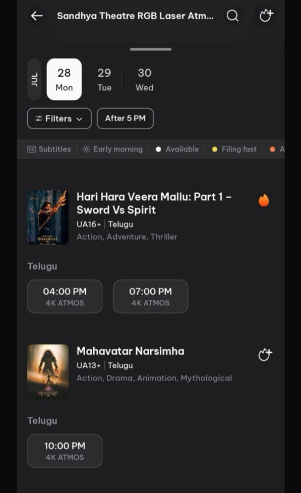 yourstrulyvinay's tweet image. Bangalore Sandhya second show added tel version 

#MahavatarNarsimha