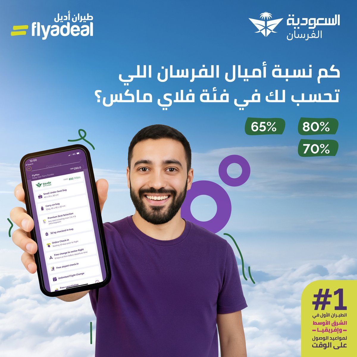 فرصتك تكسب أميال وتسافر أكثر 🤩
جاوب صح وادخل السحب على  أميال تقدر تسافر فيها لأي وجهة!  خطوتين بس: 

✅ جاوب صح 
✅ تابعنا
#لايفوتك_ميل 

سافر #على_الوقت بأقل الأسعار مع #طيران_أديل✈️