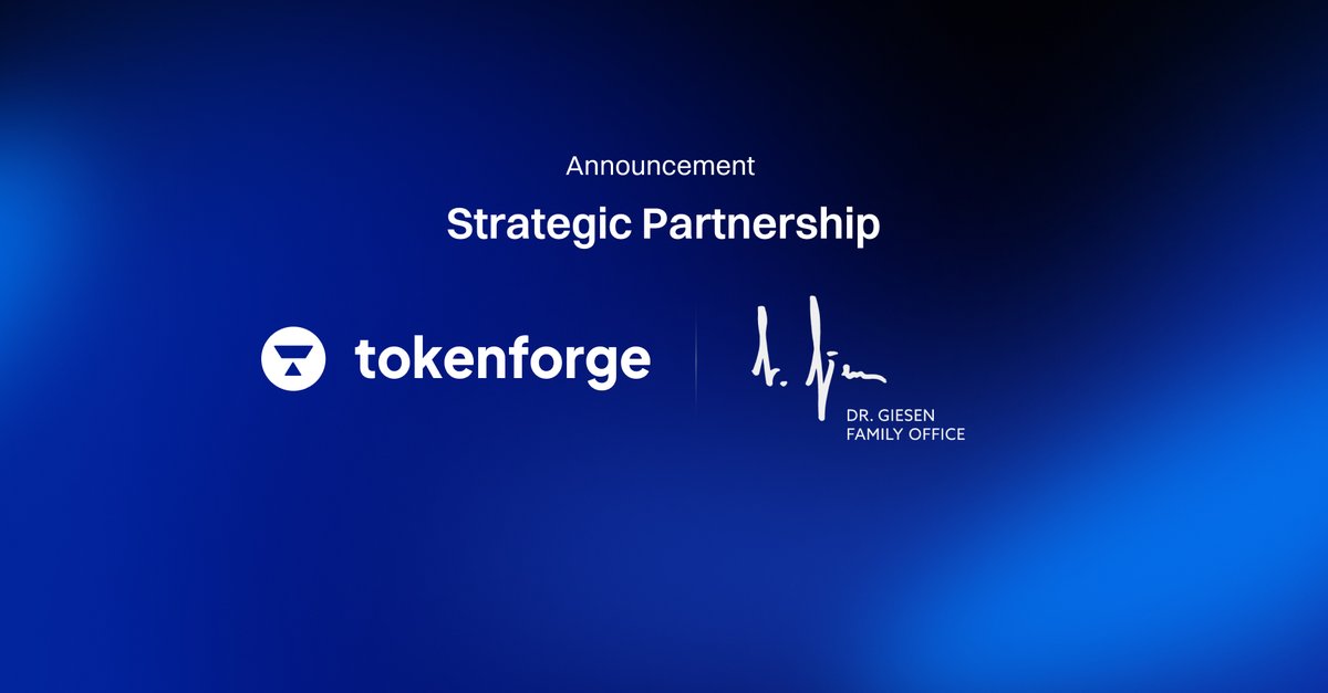 We’re proud to welcome the Dr. Giesen Family Office (DGFO) as investor &amp; strategic partner at tokenforge.

With nearly a century of entrepreneurial experience, DGFO brings long-term thinking &amp; a clear commitment to shaping digital infrastructure.

This is not a signal to the