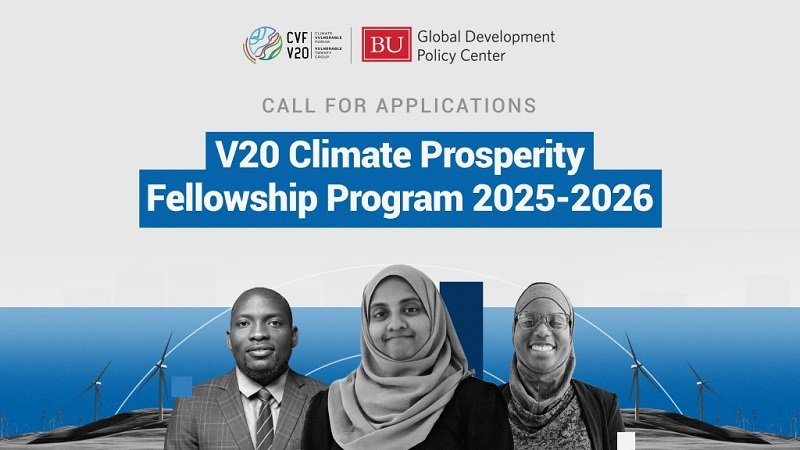 V20 Climate Prosperity Fellowship Program 2025-2026

This initiative fosters cooperation among V20 countries to drive climate-positive development through Climate Prosperity Plans and reform outdated global financial systems.

Details: opd.to/4fcfcVV | Deadline: Aug 15