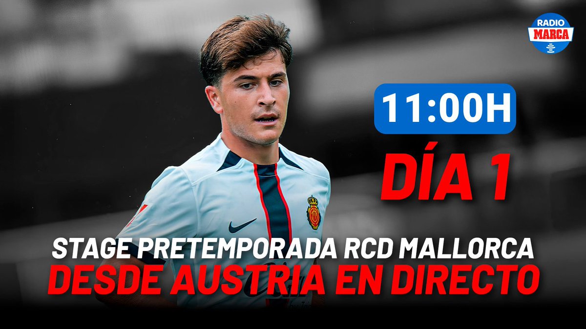 Radio Marca Baleares (@rmarcabaleares) on Twitter photo 👋 ¡Buenos días desde Austria! 🇦🇹
📺 A las 11:00 horas, directo en <a href="/marca/">MARCA</a> TV (YouTube) con <a href="/mrequeni15/">Marc Requeni</a>, <a href="/PChinarro10/">P. Chinarro</a> y <a href="/AlvarMoreno_/">Àlvar Moreno</a>
❤️ Toda la actualidad y última hora de la pretemporada del <a href="/RCD_Mallorca/">RCD Mallorca</a> 👋 ¡Buenos días desde Austria! 🇦🇹
📺 A las 11:00 horas, directo en <a href="/marca/">MARCA</a> TV (YouTube) con <a href="/mrequeni15/">Marc Requeni</a>, <a href="/PChinarro10/">P. Chinarro</a> y <a href="/AlvarMoreno_/">Àlvar Moreno</a>
❤️ Toda la actualidad y última hora de la pretemporada del <a href="/RCD_Mallorca/">RCD Mallorca</a>