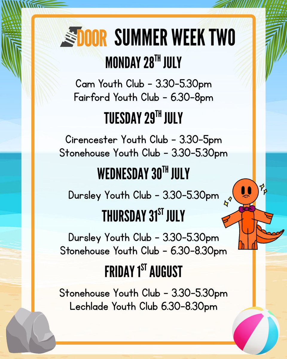 WEEK 2! Here's what's happening in The Door's Youth Clubs this week - Free for all young people aged 11-17.