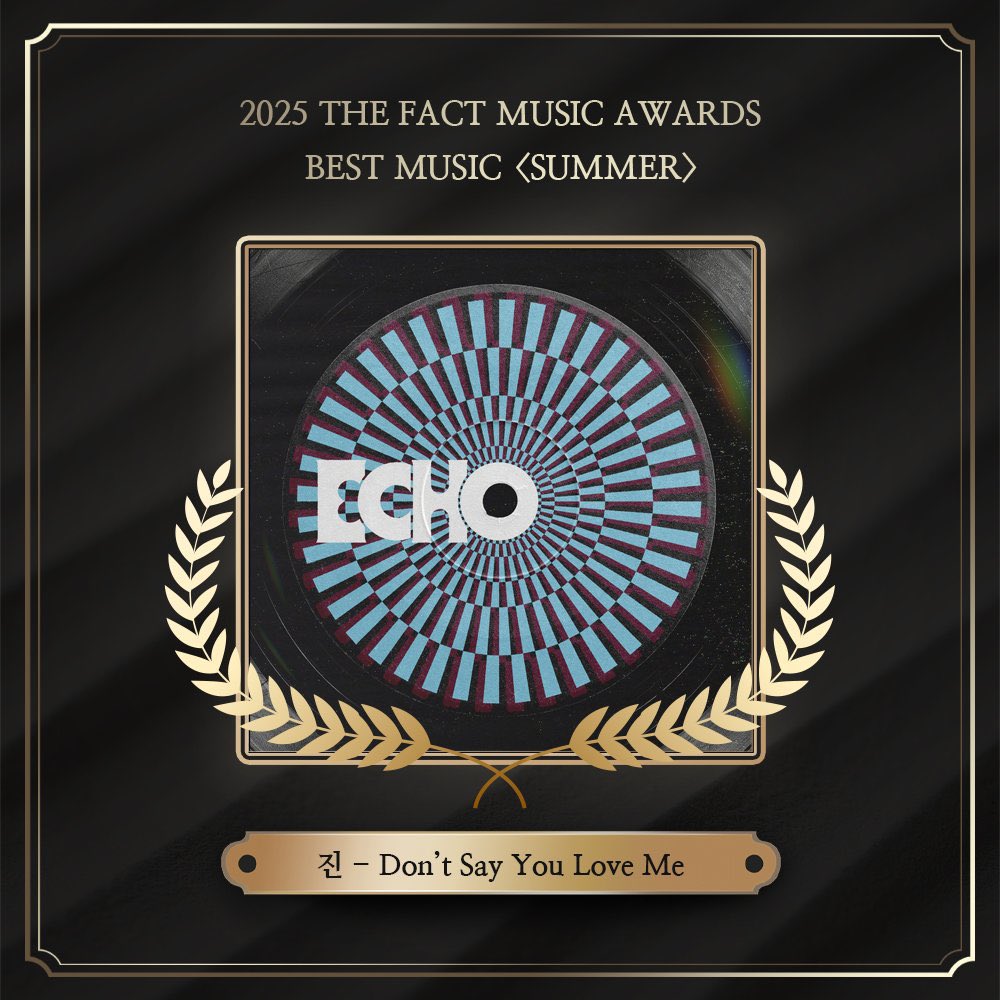 Hybesource's tweet image. #JIN has won "Best Summer Music” with Don't Say You Love Me at The Fact Music Awards 2025. Congratulations!
#DontSayYouLoveMeTMAWin
#TMABestMusicSummer_DSYLM