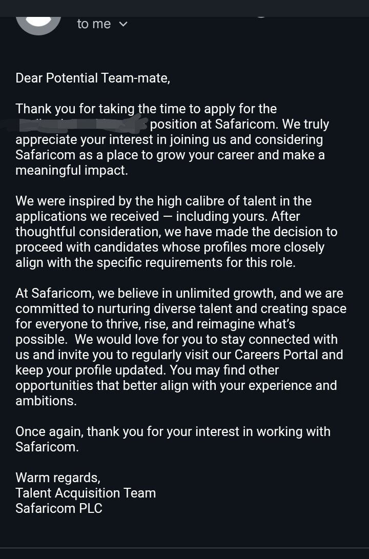 A job rejection email hurts but we move on 🥲. Kuna siku itajipa