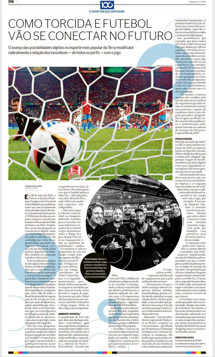 Conversei com o <a href="/marvio/">Márvio dos Anjos</a> (para um especial no <a href="/JornalOGlobo/">Jornal O Globo</a>) sobre como a torcida é o futebol vai se conectar no futuro.
A resposta passa pela integração dos serviços e foco no relacionamento com o torcedor. 
oglobo.globo.com/google/amp/100…
