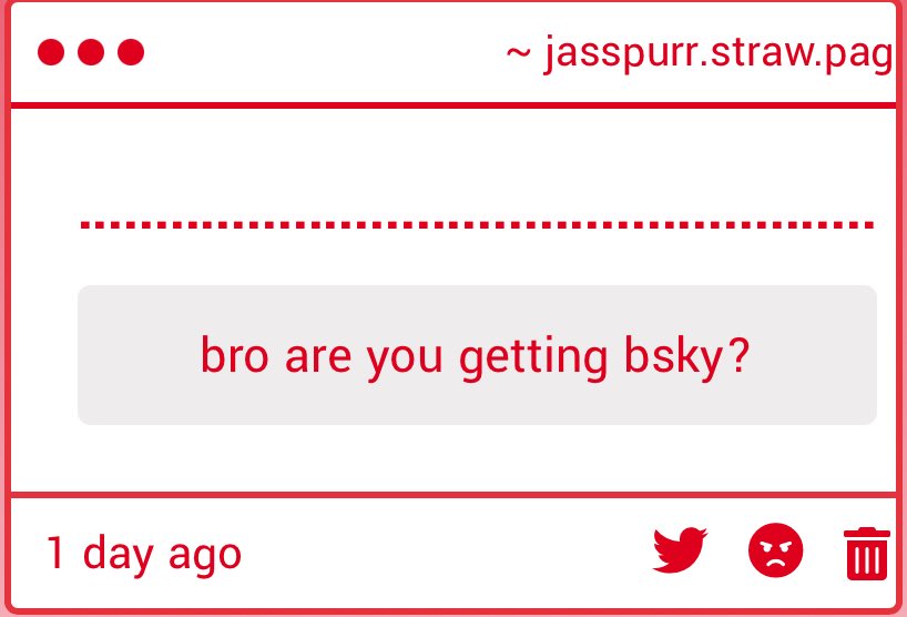 purrjas's tweet image. &quot;bro are you getting bsky?&quot; -&amp;gt; omg i was about to say i already have one &amp;amp; its linked on my strawpage but i just realized its actually Not? anyway i updated it now but u can find me there at bsky.app/profile/jasspu… smiles