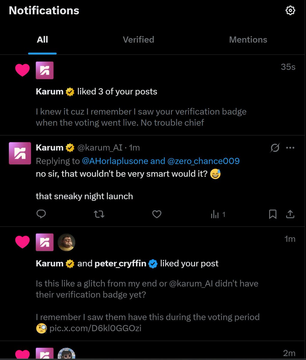 zero_chance009's tweet image. Just @karum_AI with their daily morning routine 🤣
Once you tag them, they stay close to you like you are part of their family