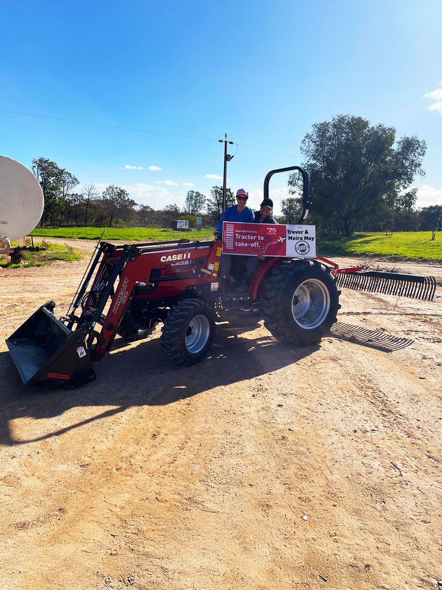 🎉 Big congrats to Trevor &amp; Moira May from Koongawa, on their new <a href="/CaseIHAus/">Case IH Australia</a> Farmall 50B + PrimeLift 15C Loader! They’re also in the draw to win a $25K escape with our Tractor to Take Off promo! ✈️
Thanks to Jamie Tomney @ Wudinna! 🙌