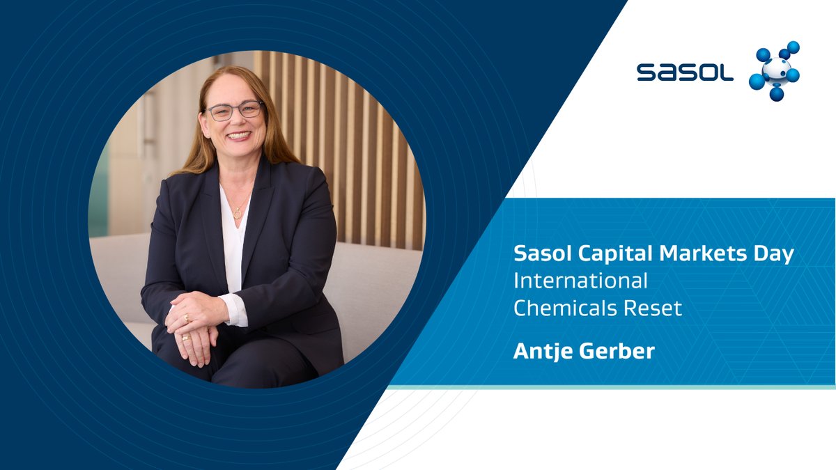 SasolSA's tweet image. (Watch) Sasol Capital Markets Day | International Chemicals Reset with Antje Gerber. Click here youtu.be/_UPF_Tc_Cyc
