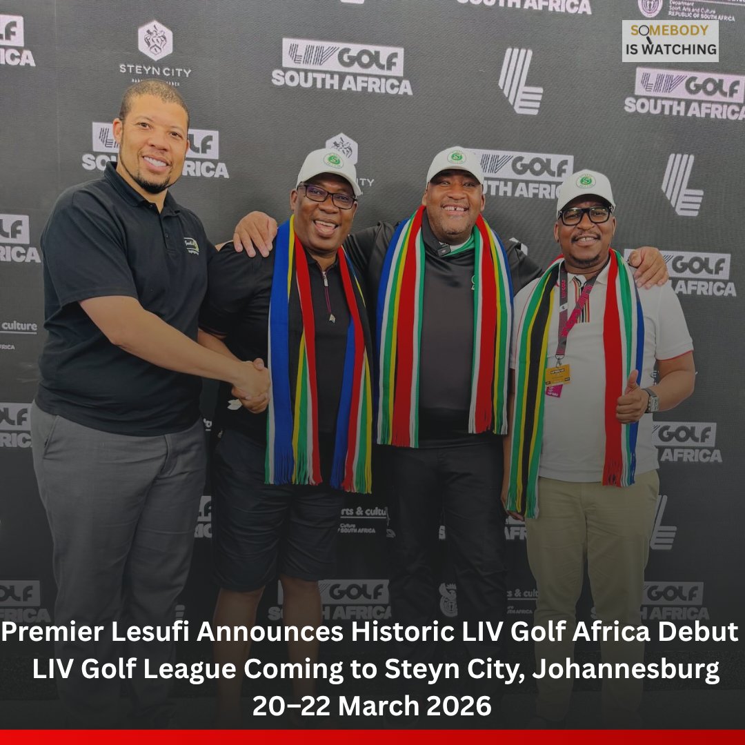 siwnews's tweet photo. .@Brand_SA  announces: @livgolf_league will make its African debut at Steyn City, Johannesburg, from 20–22 March 2026. The full 54-player field will feature South Africa’s @stingergc_ team.
#LIVGolfComesToSA #SASports
Read more: https://t.co/i6Ak7ZBIam https://t.co/3SvU8XR6yy