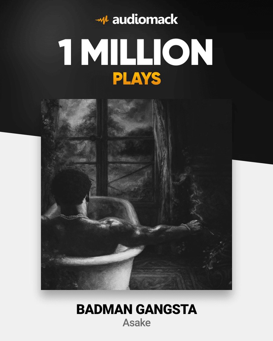 Asake_warrior's tweet image. 🔢 @asakemusik & @Tiakola_Meloo - BADMAN GANGSTA has surpassed 1 Million streams on Audiomack 🔥🪖