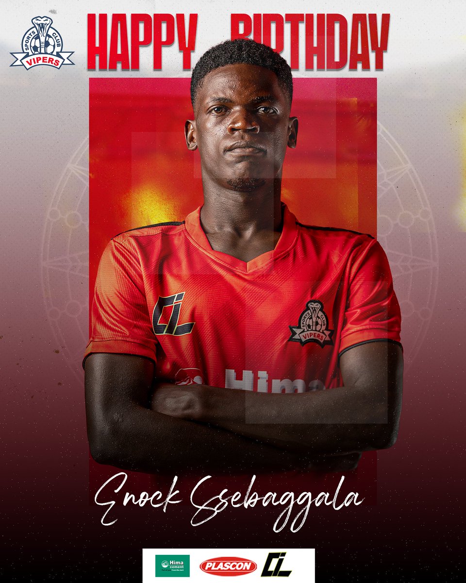 ๐๐ข๐ฉ๐๐ซ๐ฌ ๐๐ฉ๐จ๐ซ๐ญ๐ฌ ๐๐ฅ๐ฎ๐ (@viperssc) on Twitter photo ๐ | Happy birthday to our new signing and midfielder, <a href="/SsebaggalaEnock/">Enock ssebaggala</a>!!!โ๐ดโซ๏ธ
Have a great one!!!๐
#VenomsUpdates || #OneTeamOneDream || ๐ | Happy birthday to our new signing and midfielder, <a href="/SsebaggalaEnock/">Enock ssebaggala</a>!!!โ๐ดโซ๏ธ
Have a great one!!!๐
#VenomsUpdates || #OneTeamOneDream ||