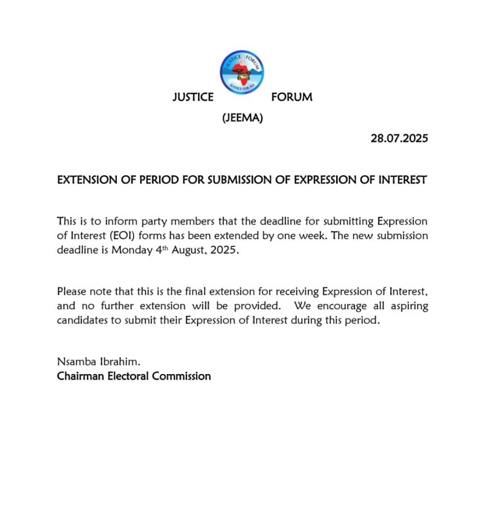 jeema256's tweet image. Update
For your attention party members.
Extension of period for submission of the Expression of Interest forms.