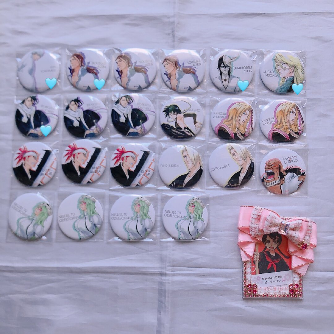 Pppabc_1217hh's tweet image. 【交換/譲渡】 BLEACH 原画展 缶バ アトコ

譲⇩
画像参照

求⇩
同異種 日番谷 雛森
異種 鳳橋(FF様用)
or 缶バッジ/アートコースター 画像4枚目金額
定価以下ご不快な方は申し訳ありません。

30日池袋お手渡しor郵送。
募集は8月29日まで、お気軽にお声掛け下さい。