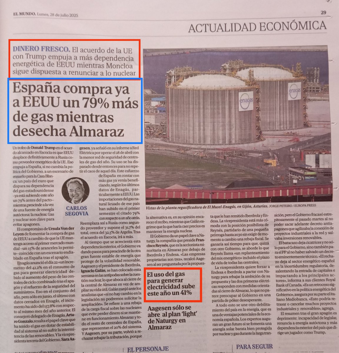 La Casa Blanca gana a la Moncloa. Y por qué nos engaña el gobierno con evitar la dependencia energética y reducir las emisiones de CO2?  
Al mismo tiempo que va a subir el precio de la electricidad.
Alguien sabe dónde está el truco?