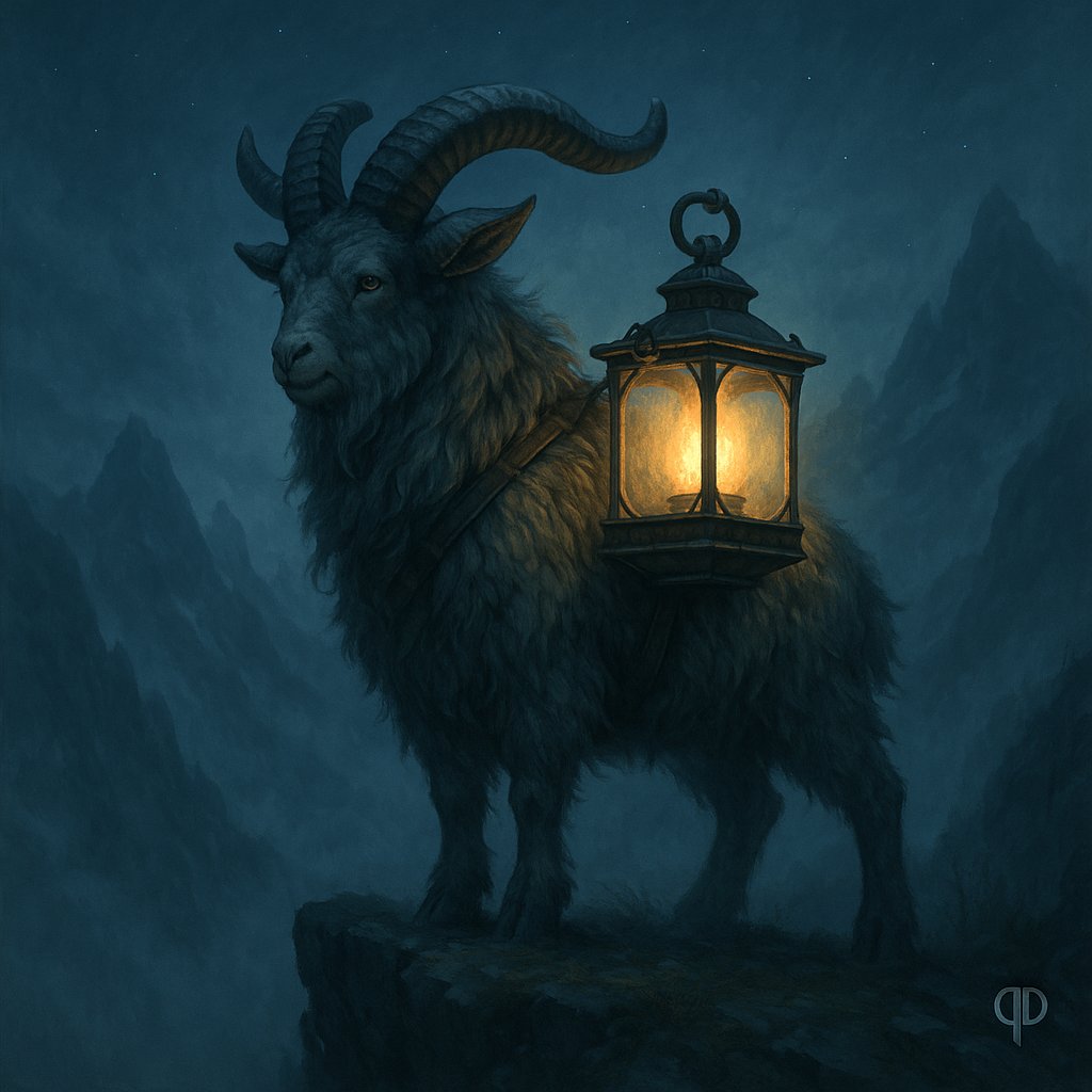 QuietBeasts's tweet photo. Harnel 🐐⛰️
Harnel watches from the cliffs, his lantern steady even in the wildest winds.

He lights the way for those who climb alone.

#Lanternborne #QuietBeasts #FantasyArt #Romantasy #MountainGuide #MysticWatch https://t.co/3f9E9WSbFX