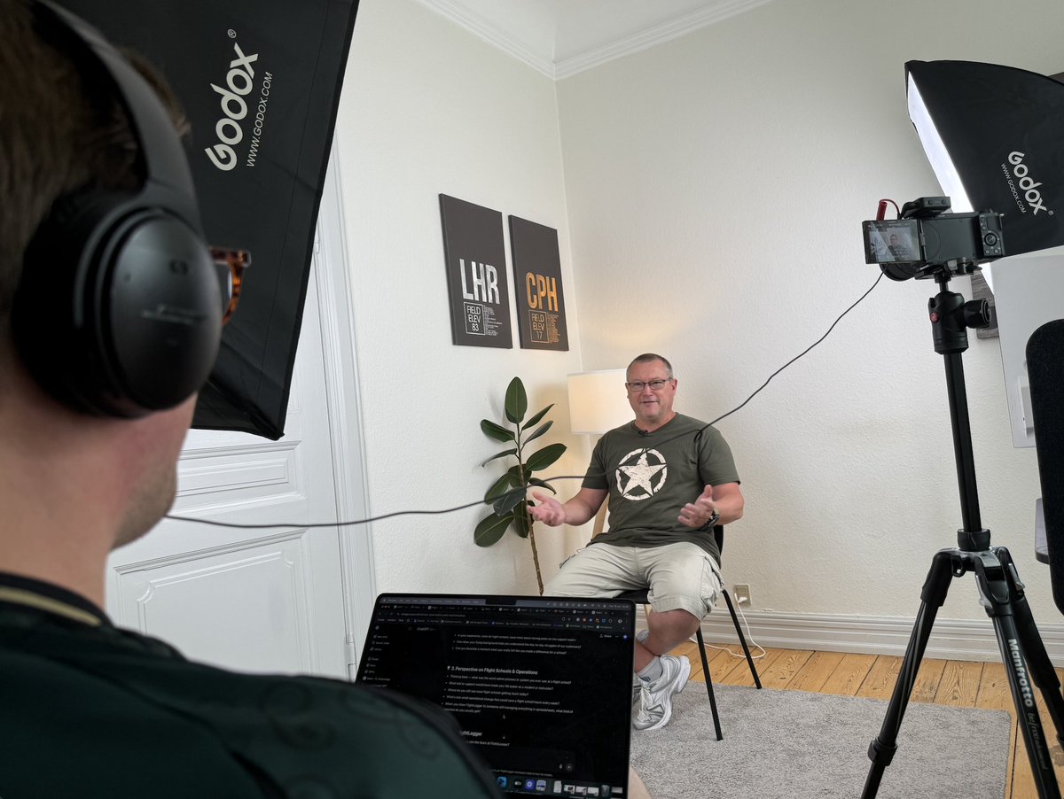 FlightLogger1's tweet image. Sneak peek! 👀🎬 Behind the scenes of something special…
Last week, we kicked off a new video series spotlighting the people behind #TeamFlightLogger - starting with two members of our Client Success team (and former pilots✈️).
Full videos launching soon. Stay tuned! 🚀