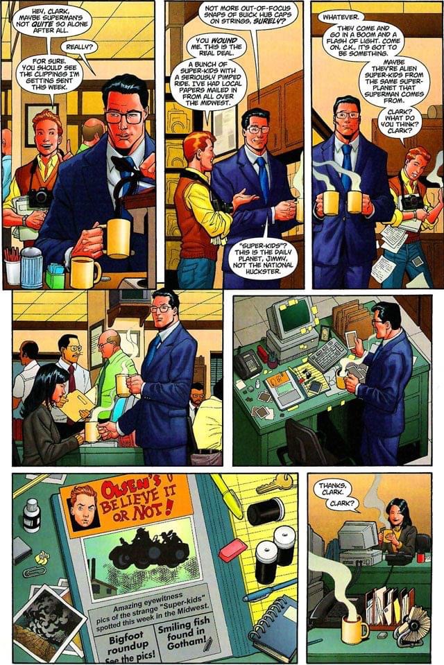 AmraSeldon's tweet image. Una altra tassa de cafè i desapareixeré una estoneta... Fins després!
Superman Confidential #8
"The Edge of Forever"
(DC Comics, December 2007)
Art © Chris Batista & Cam Smith
#CoffeeAndComics