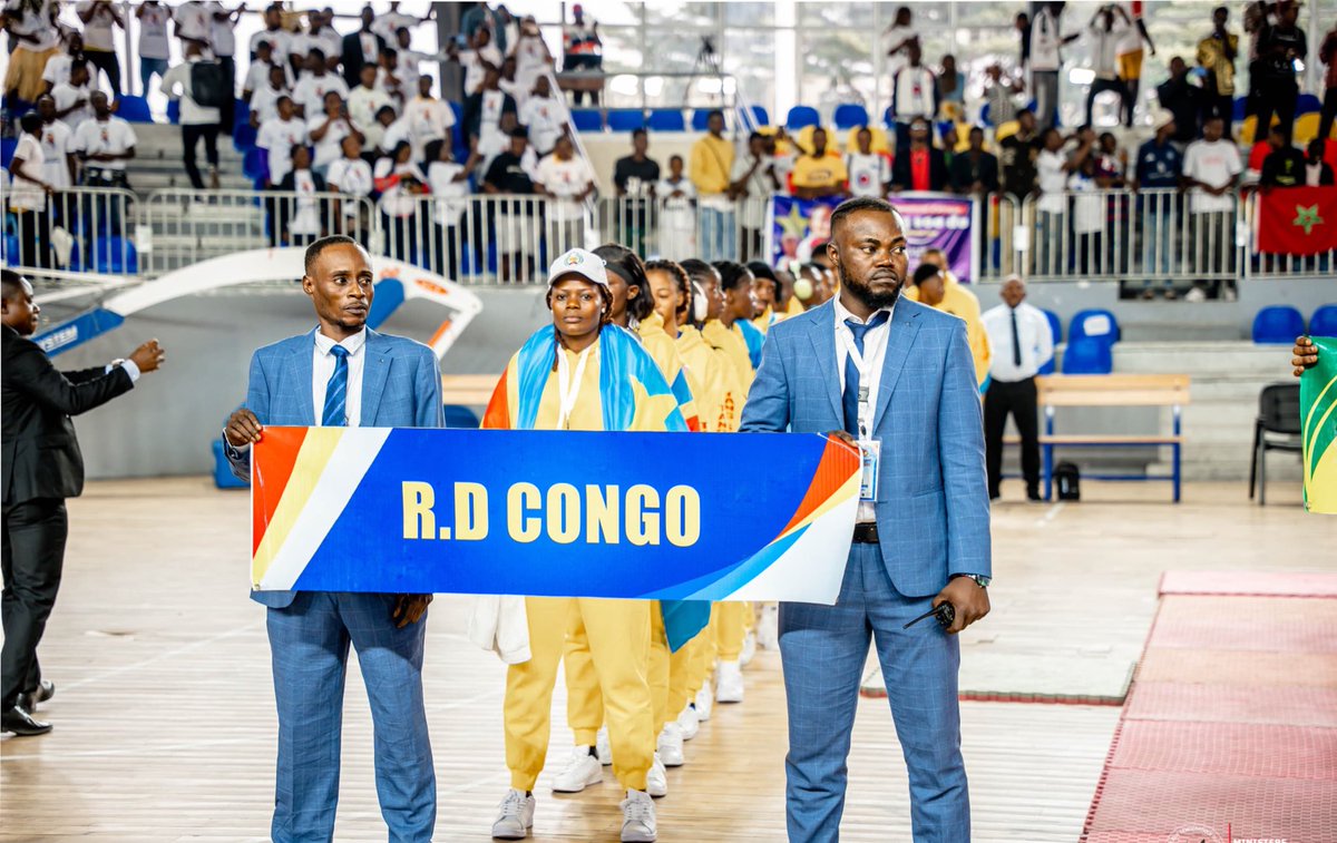 DidierBudimbu's tweet photo. Hier, j'ai eu l'immense honneur de clôturer le Championnat d'Afrique de Tang Soo Do à Kinshasa. C'est un succès retentissant qui confirme, la volonté et la capacité de la RDC à organiser des compétitions sportives internationales d’envergure. Une étape clé dans notre programme de développement sportif national. 
Bravo à tous les athlètes des 14 pays participants pour leur engagement et attitude exemplaire. Notre 2ème place est une performance remarquable et le signe de la progression constante de nos athlètes. Félicitations à Cris Tshilomba pour son combat spectaculaire mais également au Maroc vainqueur de la compétition, pour sa victoire bien méritée.