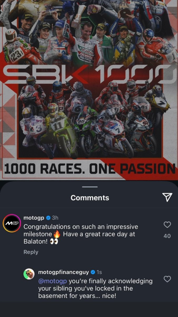 Well would you look at that - MotoGP is finally acknowledging WorldSBK...  👏