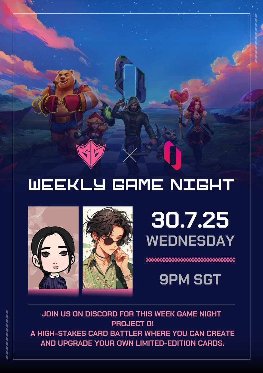 GamingGridx's tweet image. 🎮GG Game Night with @project_o_gg

This week’s game night: Project O, a high-stakes card battler where you can create and upgrade your own limited-edition cards.

Prizes 🏆
- $100 USDT
- 10x Card Packs
- GG Engage Points

Let’s Play!