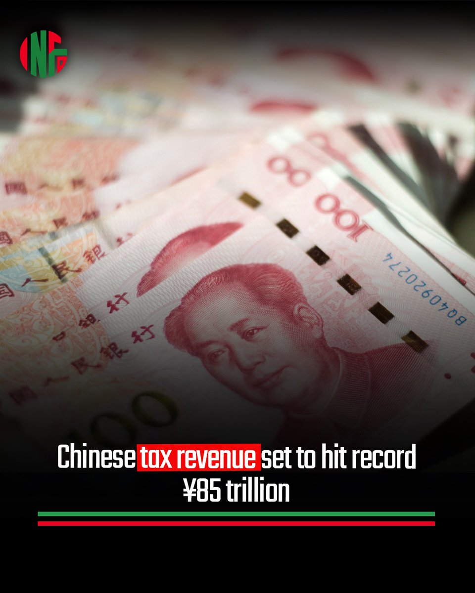 Infodor_pk's tweet photo. China’s tax revenue is set to exceed ¥85 trillion by 2025, driven by 100M+ tax-paying businesses and strong economic reforms.
#China #TaxRevenue #Economy #14thFiveYearPlan #BusinessGrowth #FiscalStrength #Innovation https://t.co/AygQeoGkna