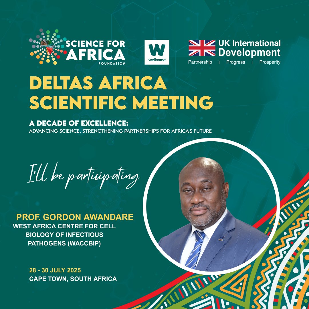 WACCBIP_UG's tweet image. I am honoured to be speaking in the #DELTASAfrica Scientific Meeting, taking place in South Africa between 28-30 July, 2025.
This event brings together Africa’s leading scientists and stakeholders to advance scientific research and celebrate a decade of transformative impact…