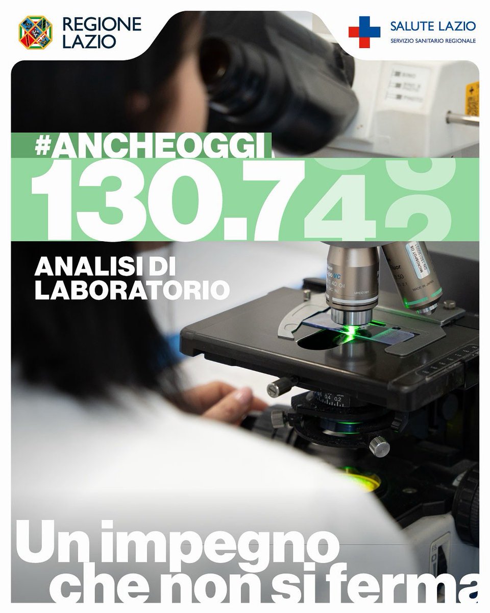 Anche oggi sono state effettuate 130mila analisi di laboratorio. Dietro ogni risultato
c’è un team che lavora con dedizione per la salute di tutti.
Un impegno che non si ferma.