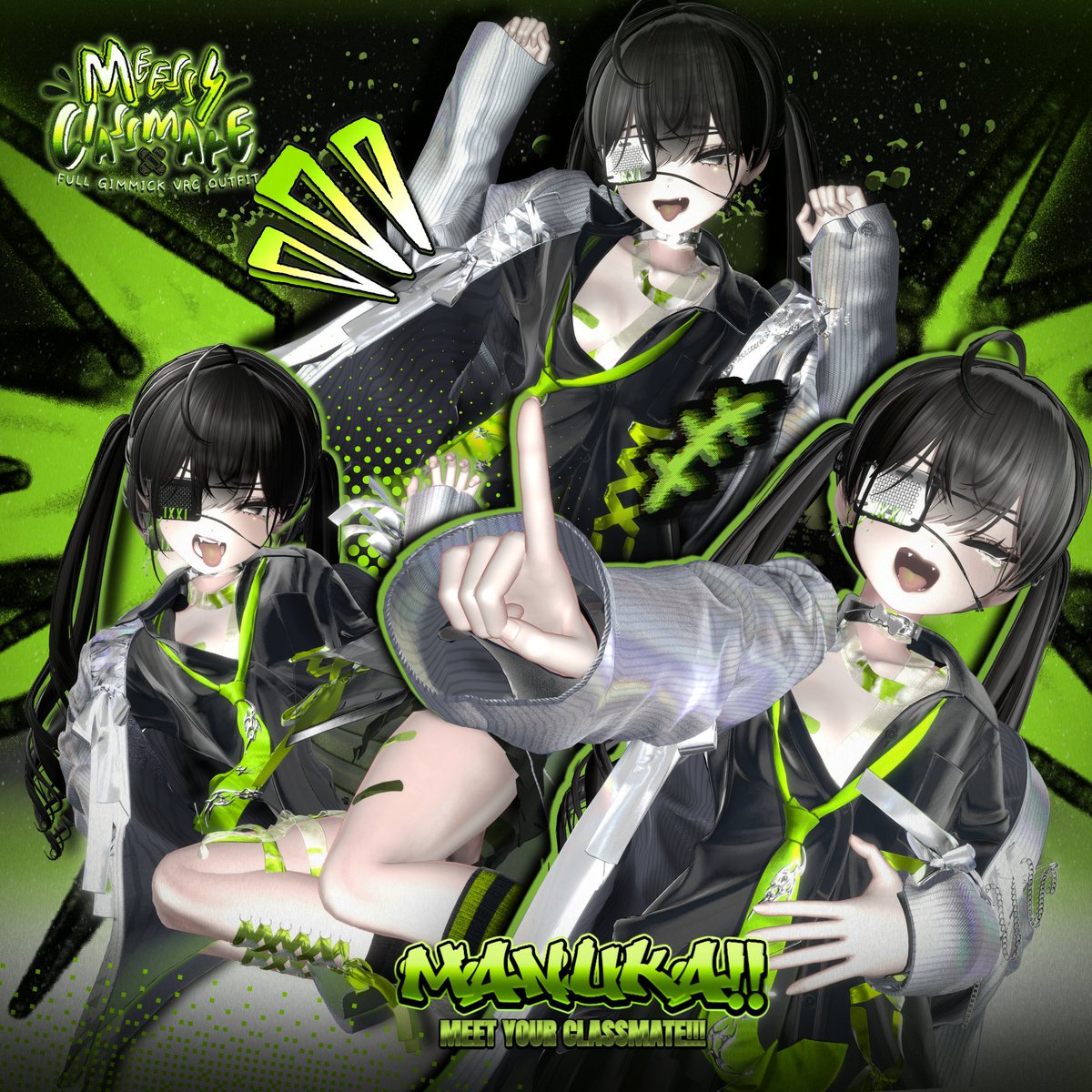 r_K_r_KK's tweet image. 【VRC】ギミック搭載衣装
👔「𝑴𝒆𝒔𝒔𝒚 𝑪𝒍𝒂𝒔𝒔𝒎𝒂𝒕𝒆」👔
【𝑆ℎ𝑖𝑛𝑟𝑎 / 𝑀𝑎𝑛𝑢𝑘𝑎 / 𝑆ℎ𝑖𝑛𝑎𝑛𝑜 / 𝑀𝑖𝑙𝑙𝑡𝑖𝑛𝑎】
コラボと新作発売予定のお知らせです
🗓販売予定：7月31日16:00

今回は着崩しをテーマにした制服衣装！…