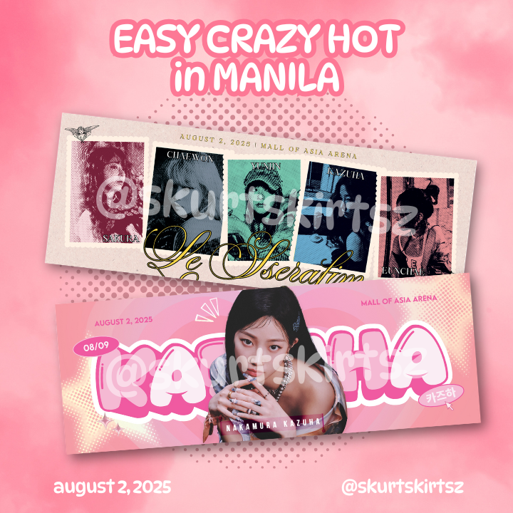 skurtskirtsz's tweet photo. ꒰ა easy crazy hot in manila  ໒꒱

giving away lesserafim banners ! ۶ৎ
⠀⠀ ⠀⠀ 
⋆˙⟡ like &amp; rt
⋆˙⟡ follows are appreciated. 
⋆˙⟡ 1:1

⋆˙⟡ loc : on d-day!! 

designed by : @cobsjacob 
print by: @beeinkspiredphx 

#EASY_CRAZY_HOT_IN_MANILA #BEeINKspiredPHxPrints https://t.co/aOZ4I7H3yP