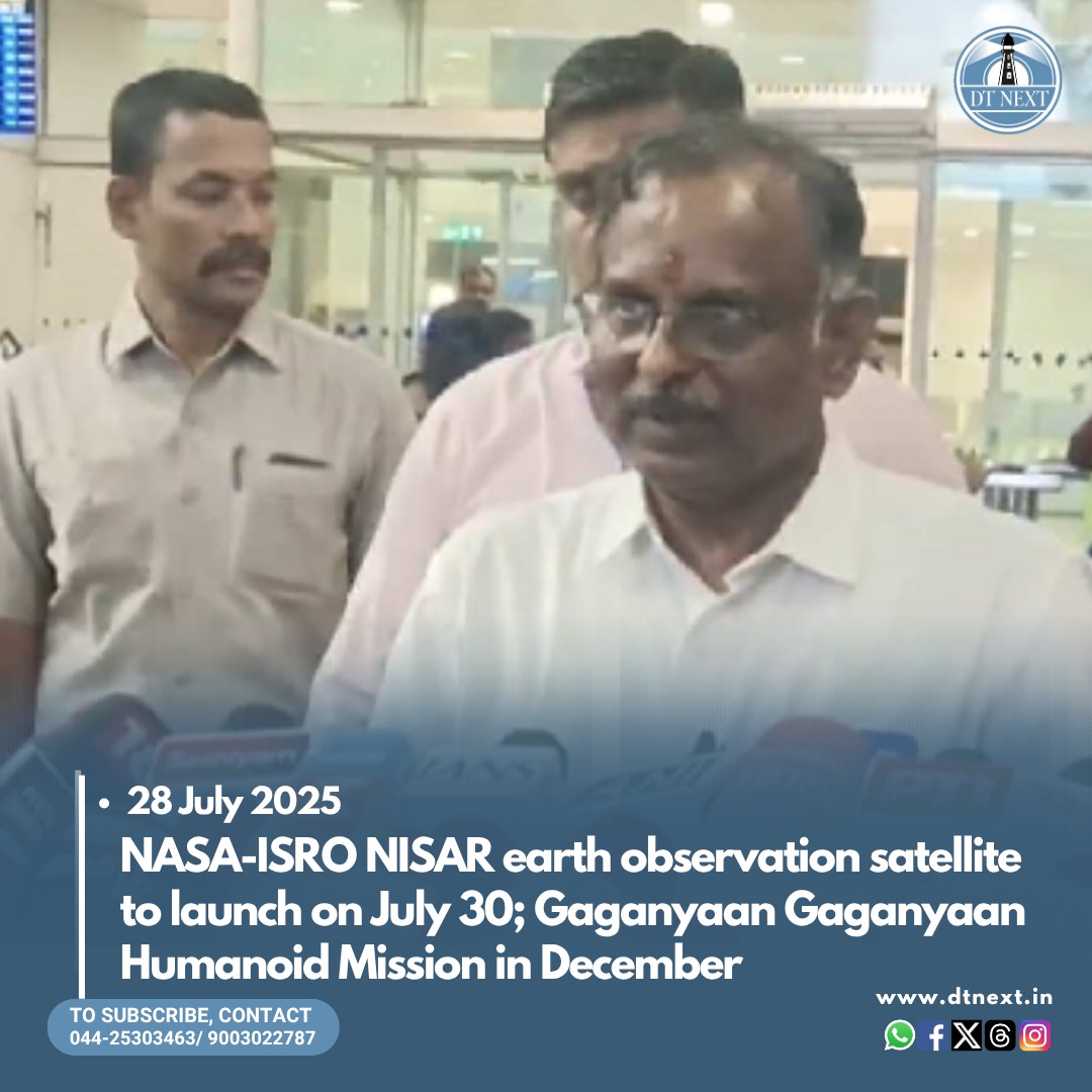 dt_next's tweet image. The #ISRO chairman, V Narayanan, said that the NASA-ISRO Synthetic Aperture Radar (#NISAR) satellite, capable of capturing 24/7 high-resolution images of the Earth, will be launched on July 30. He also disclosed other important space developments. 
dtnext.in/news/tamilnadu…
#DTNext