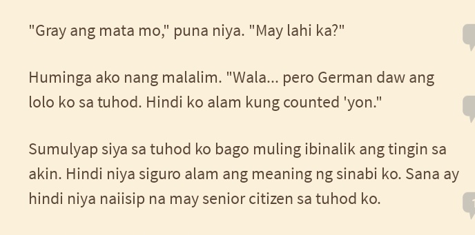 sagefernando_'s tweet photo. river: "gray ang mata mo. may lahi ka?"

ate kat: "wala...pero german daw ang lolo ko sa tulod....."

river: */sumulyap sa tuhod ni ate kat 😭 

#CHBBNWPrologue https://t.co/sHDA22SaFK