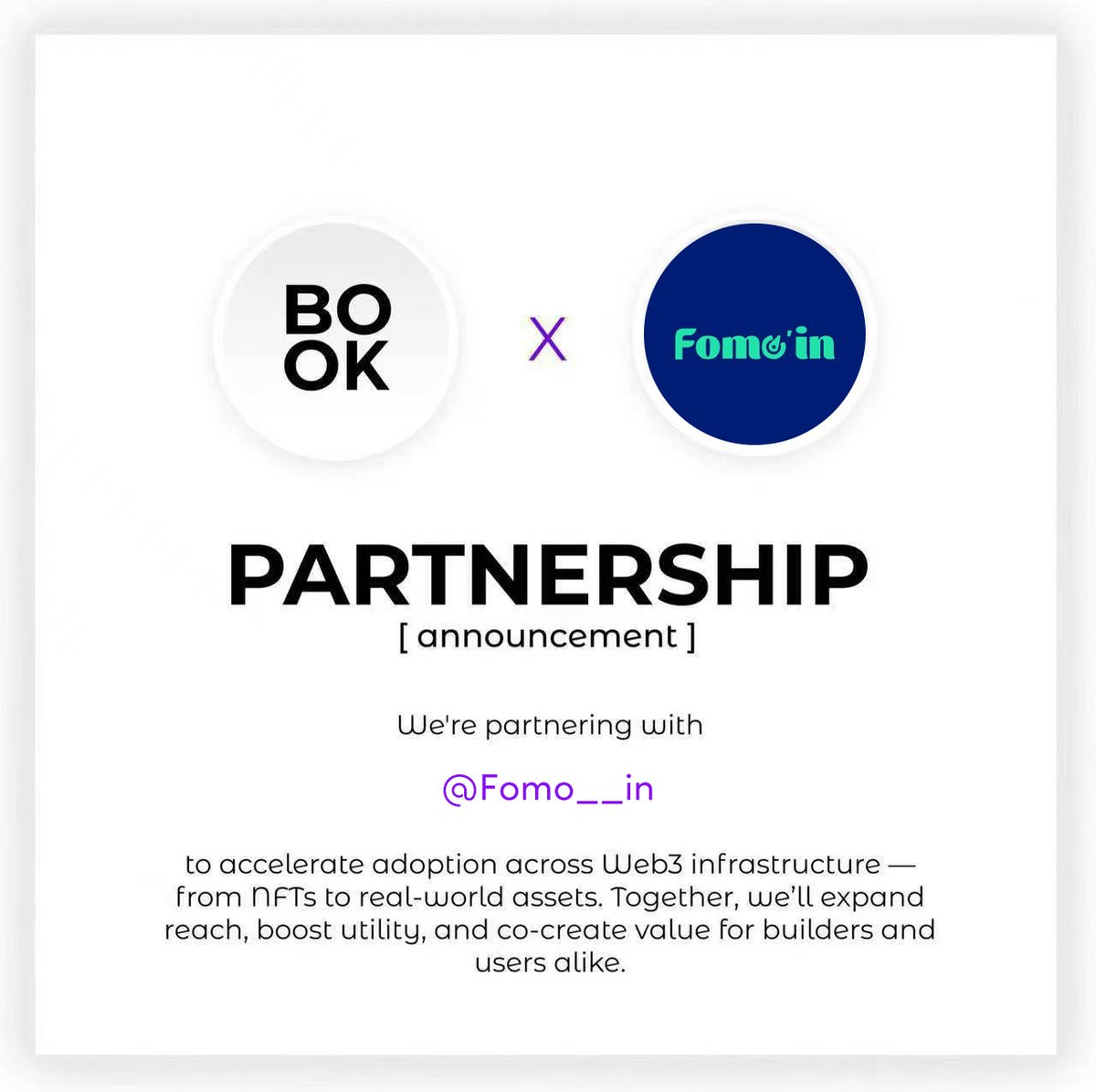 thebook_words's tweet image. 🤝 New Partnership
The Book × Fomoin
@Fomo__in is a Web3 growth engine driving marketing, incubation & launchpad services for blockchain startups. From airdrops to fundraising, Fomoin empowers communities worldwide.
With our AI-powered ecosystem centered on identity &…