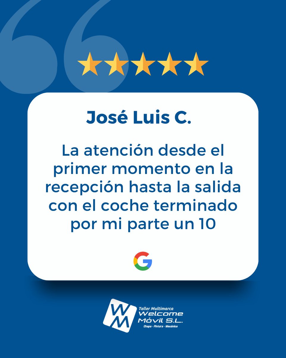 📷 En Taller Welcome Móvil nos encanta leer vuestras opiniones, y nos llena de alegría recibir comentarios tan positivos

¡Gracias por confiar en nosotros! 📷
#SomosTuTaller