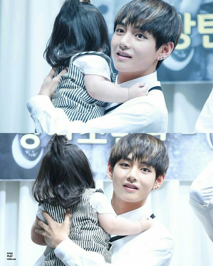 vantelom1's tweet image. taehyung and the kids