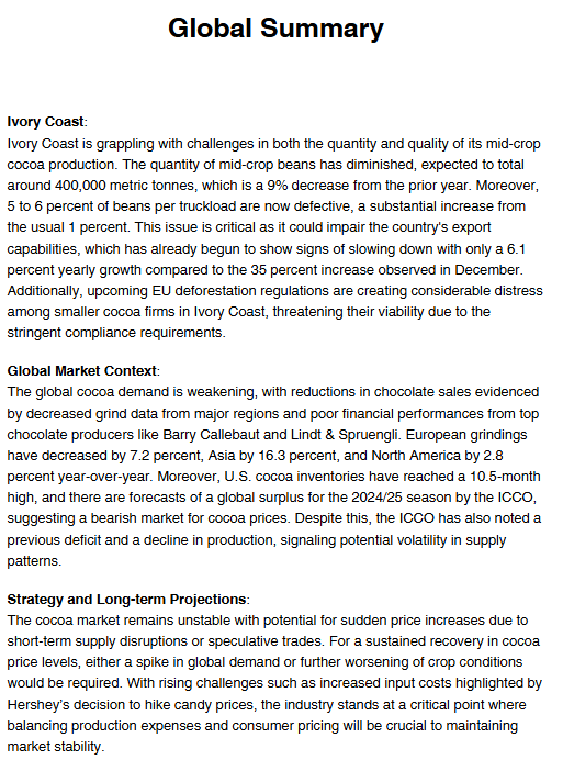 Weekly #Cocoa Report: Week 30 from <a href="/cropgptdata/">CropGPT</a>