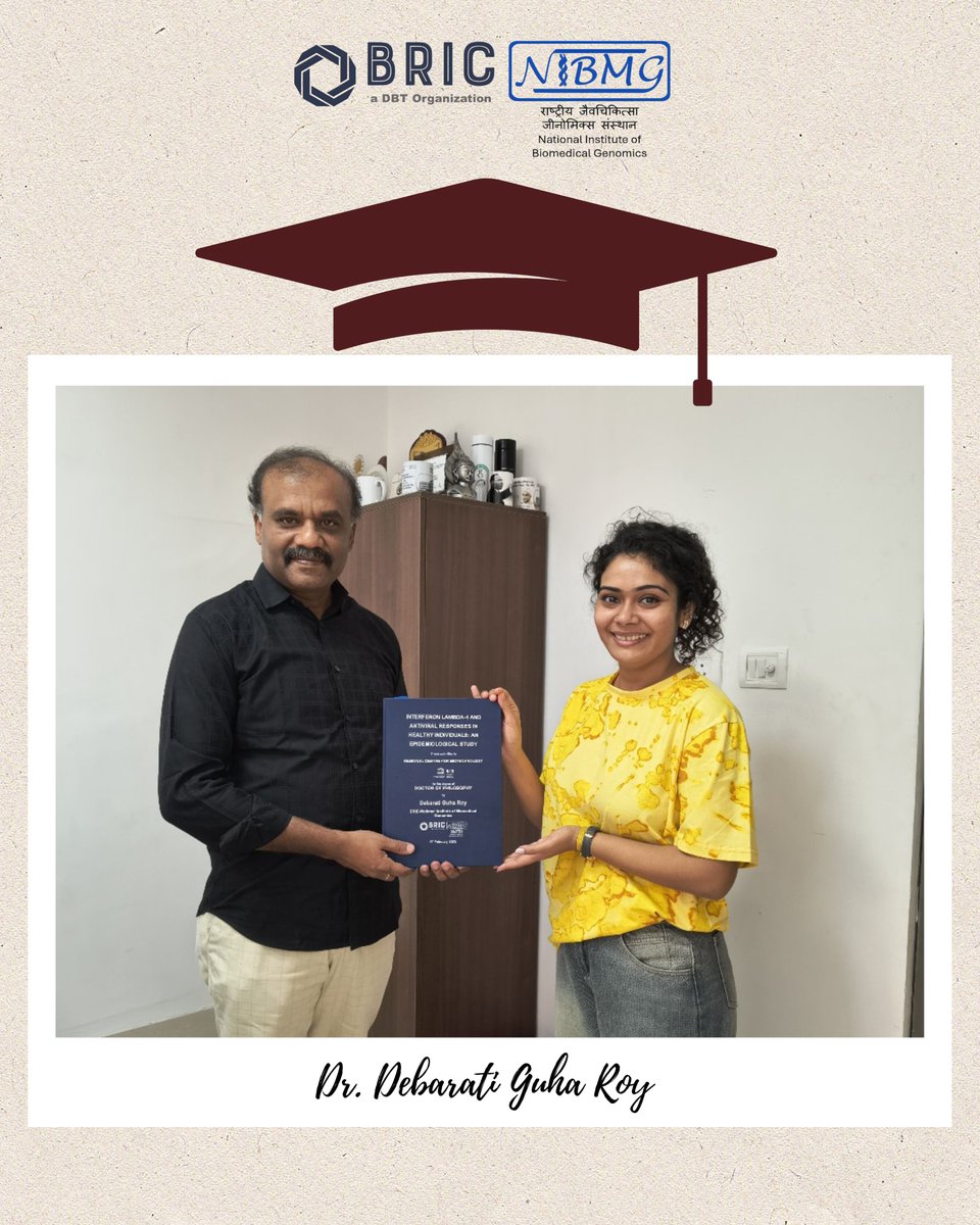 FollowDbtNibmg's tweet image. 🎓Big congratulations to Dr. Debarati Guha Roy on earning her PhD under Dr. Sreedhar Chinnaswamy at @FollowDbtNibmg
Thesis: “Interferon Lambda 4 and Antiviral Responses in Healthy Individuals”
Her work shows how IFNL4 impacts antiviral immunity differently in males &amp;amp; females.