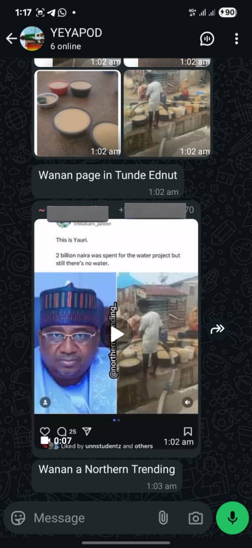 Mallam_jabeer's tweet image. LEAKED: Chats from the APC WhatsApp group about my recent post on the issue of water in Yauri local government area of Kebbi state.

“There’s a serious problem, anybody that’s in good term or knows Mallam Jabir should kindly call him and talk to him because his posts are going…