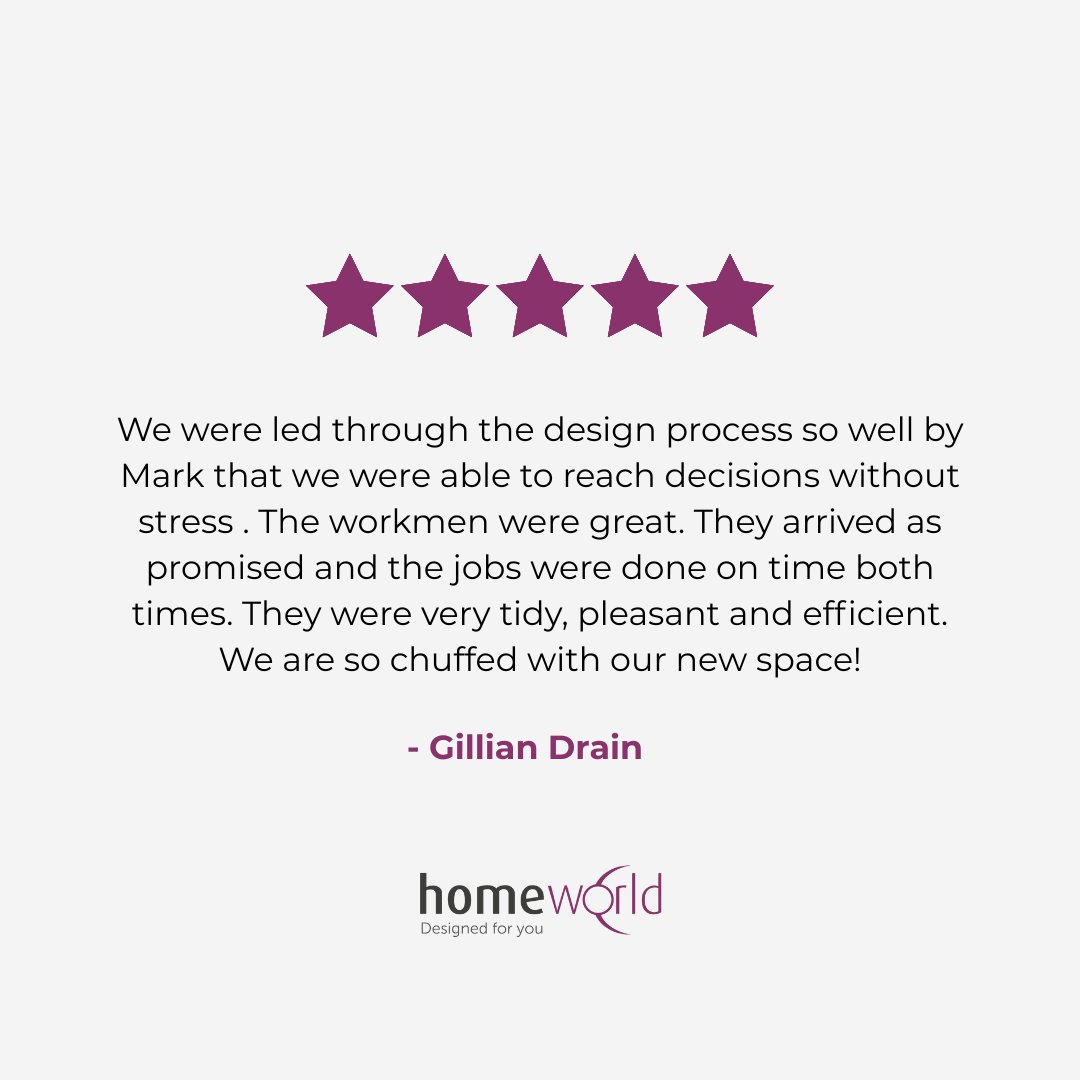 Homeworlduk's tweet photo. Thank you, Gillian, for your lovely feedback! 

It’s always our goal to make home transformations feel effortless for our clients - and we’re so glad you’re loving the results!

#HomeworldUK #CustomerTestimonial #HappyClients #FittedFurniture #DreamHome #Renovation https://t.co/OUfxOU5CXw