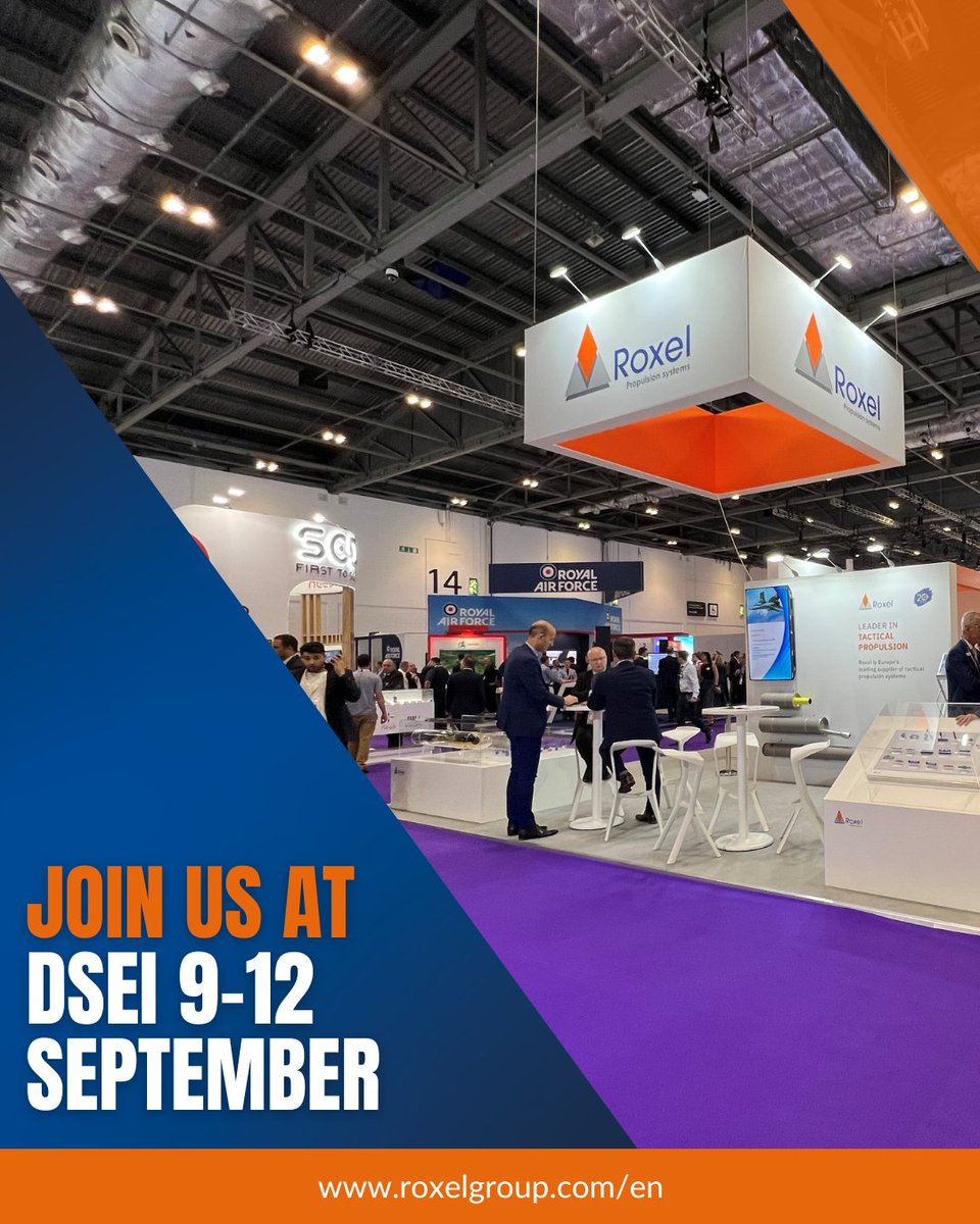 Join us at DSEI at Excel London on 9th – 12th September.  You will find us on stand S8-136 and say hi to the team. Book an appointment to meet with the team. Please email Andy - andy.munt@roxelgroup.uk.com

#DSEIUK2025 #DSEIUK #DefenceEvents #DefenceSolutions #DefenceInnovation