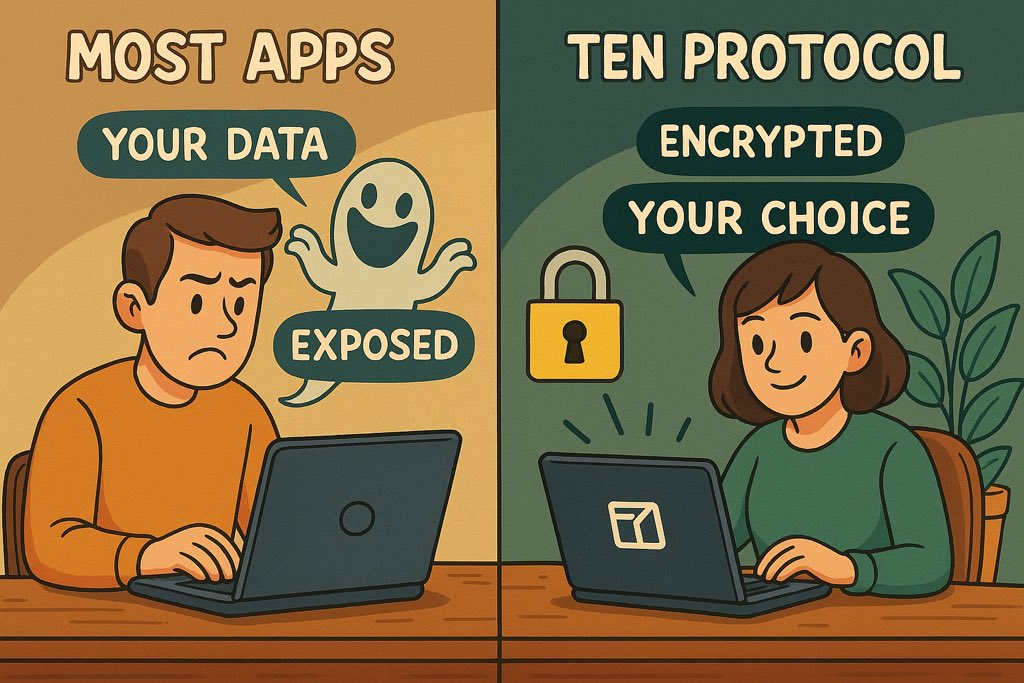 Most apps just use your data.
TEN Protocol gives it back to you.

While others expose everything on-chain,
TEN encrypts your actions, masks your logic,
and lets you choose what the world sees.

It’s not just privacy.
It’s power, speed, and control built for real use.

This isn’t