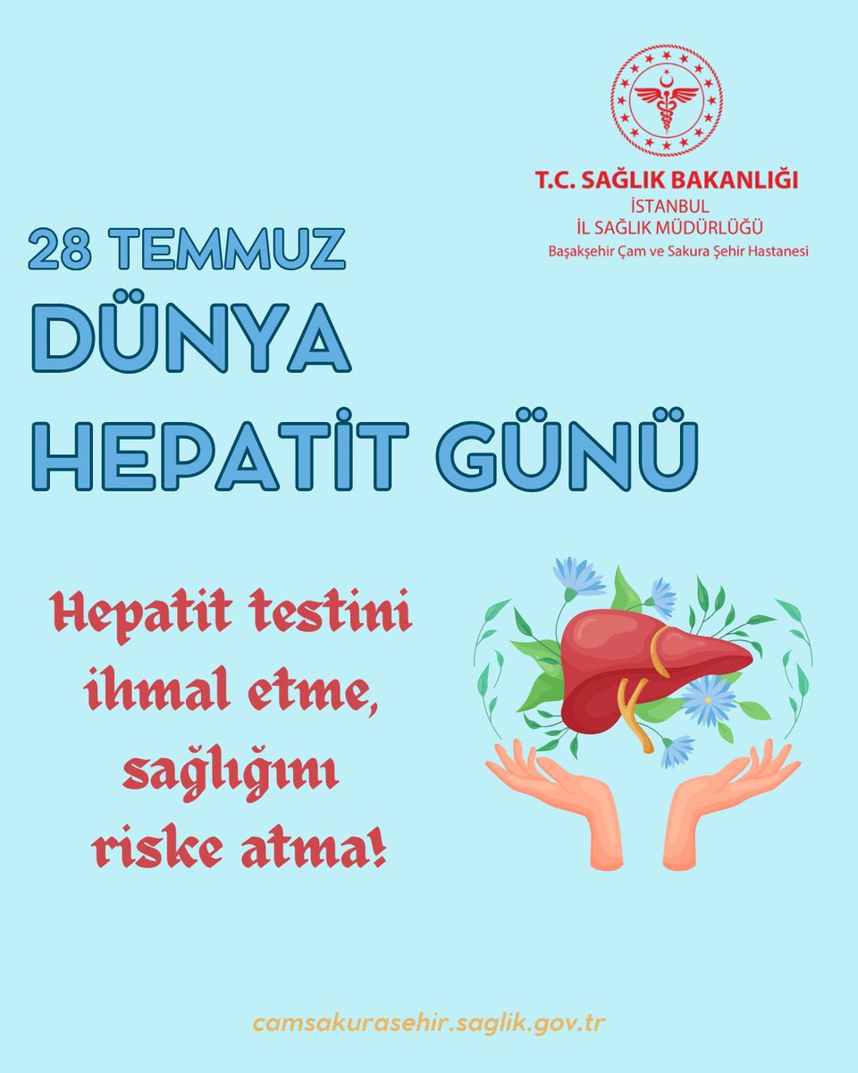 Sağlıklı karaciğer, sağlıklı hayat demektir. Testini ihmal etme.

#hepatit #karaciğer #test #sağlık #sbkhgm #ismgovtr #ÇamSakura #SağlığınGeleceği