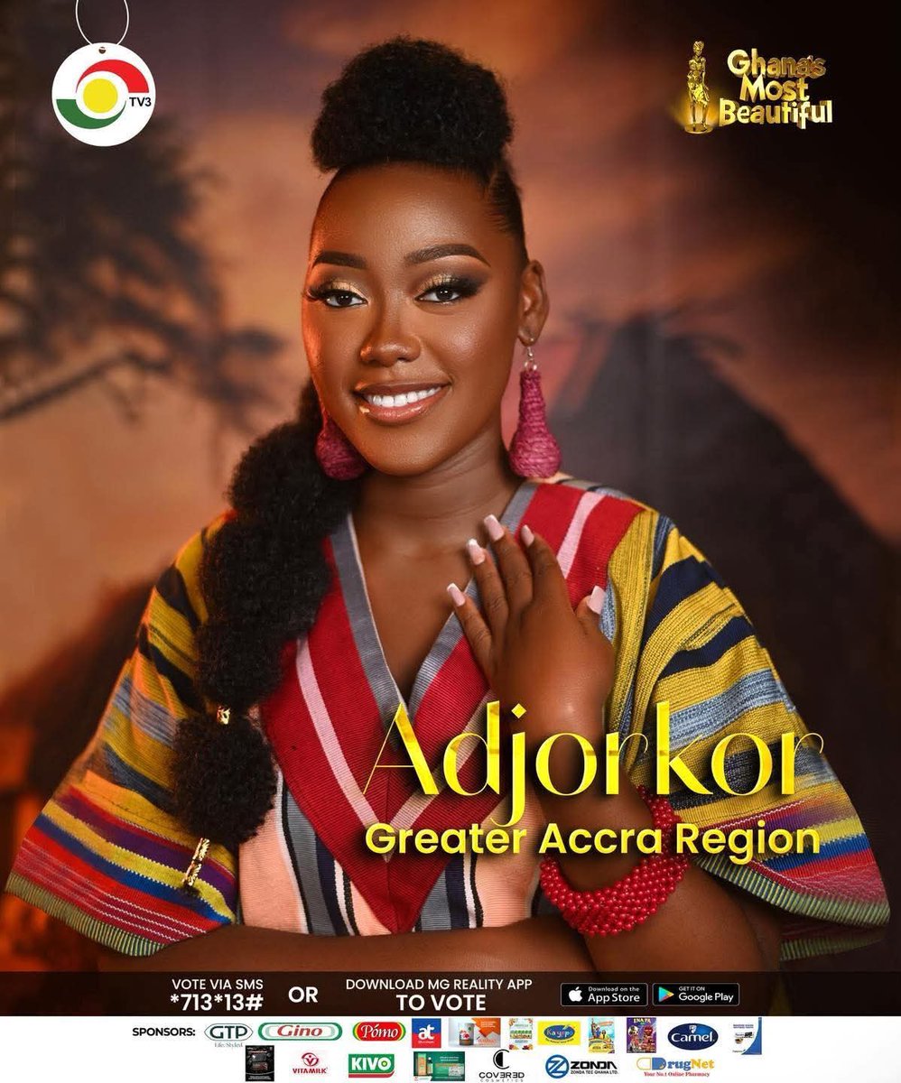 The Ga Union (@thegaunion) on Twitter photo Already, she is Queen.
This year's TV3 Ghana's Most Beautiful Pageant will feature Naa Adjorkor as the GaDangme region's representative.
Naa Adjorkor is from Teshie, Nii Klu-Din We.
Let us all back Naa Adjorkor for the crown. <a href="/thegaunion/">The Ga Union</a> Already, she is Queen.
This year's TV3 Ghana's Most Beautiful Pageant will feature Naa Adjorkor as the GaDangme region's representative.
Naa Adjorkor is from Teshie, Nii Klu-Din We.
Let us all back Naa Adjorkor for the crown. <a href="/thegaunion/">The Ga Union</a>