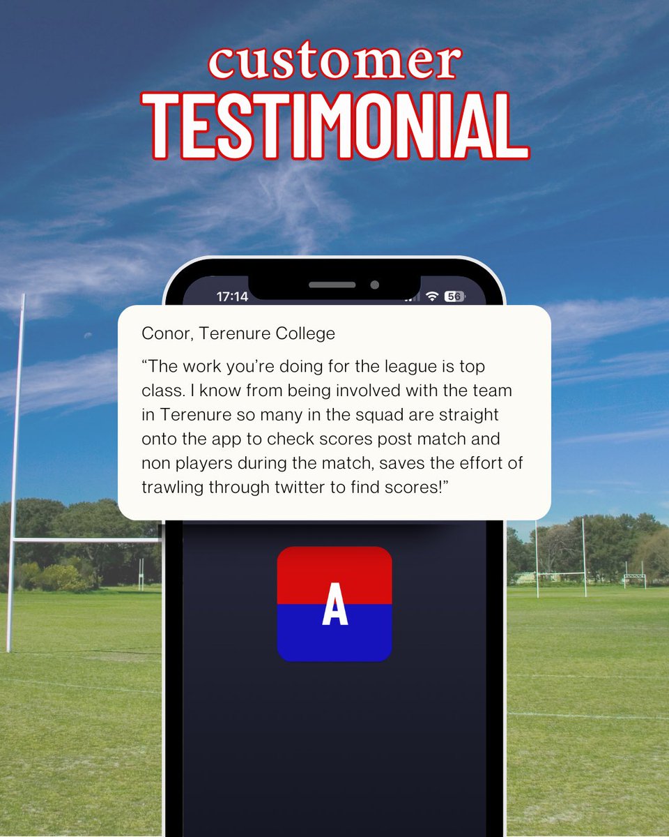 AnyscorFanApp's tweet image. Great to hear such positive feedback @terenurerugby 😊
Don’t miss out! Get your team/club signed up to the Anyscor platform today! Email hello@anyscor.ie for more info📲

#livescore #anyscor #community #sportstech