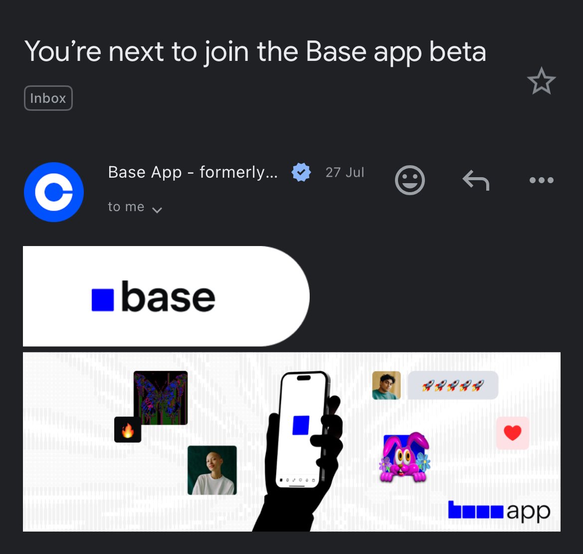 femithewebster's tweet image. Let’s build on @base .
I’ve been added to the waitlist, you should too
check out 👉: base.app
Base morning to all base chads 🧢