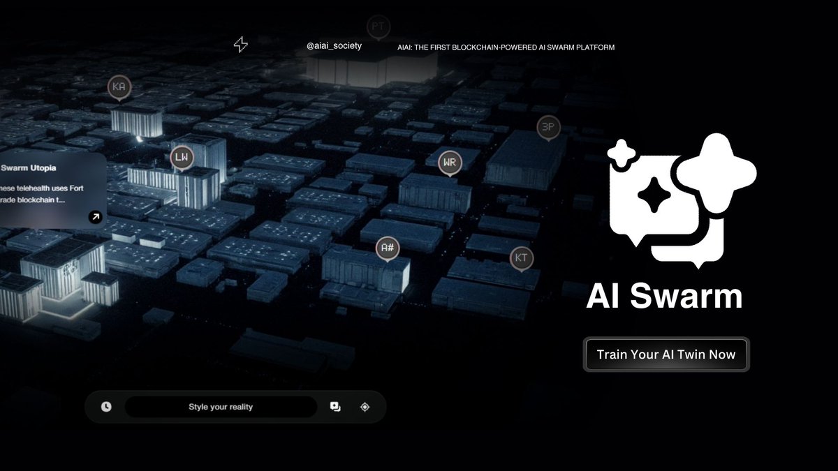 🌐 Welcome to the AI Swarm
Each dot, a story. Each AI Twin, a force.
Train, deploy, and let your agents shape the world — 24/7.

⚡️ Start here: aiai.now
🧠 Train Your AI Twin Now
