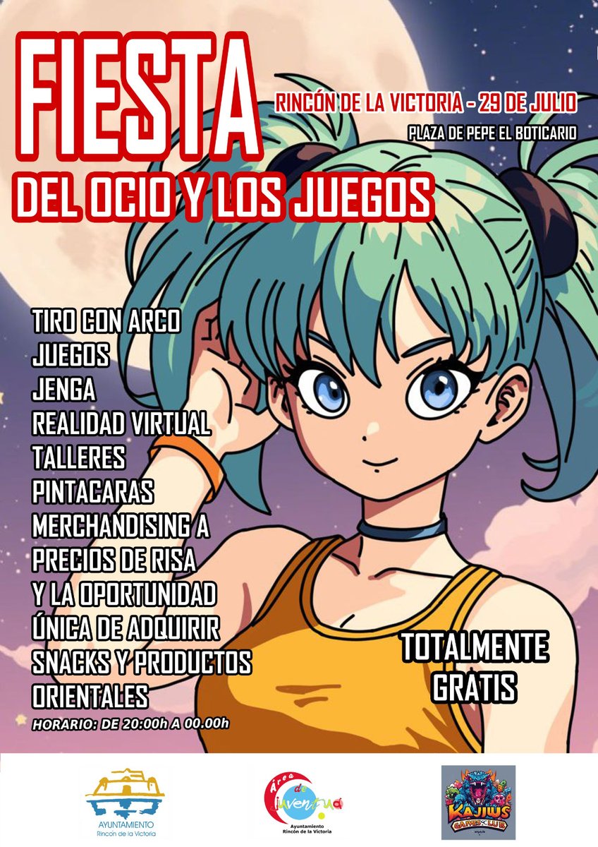 🎮No te pierdas mañana, martes 29 de julio, la Fiesta del Ocio y los Juegos en Rincón de la Victoria. Actividad gratuita y dirigida a jóvenes.

De 20:00 a 00:00h.
Plaza Pepe El Boticario (frente Ayuntamiento Rincón de la Victoria)
#RincónDeLaVictoria #juventud #fiestadelocio